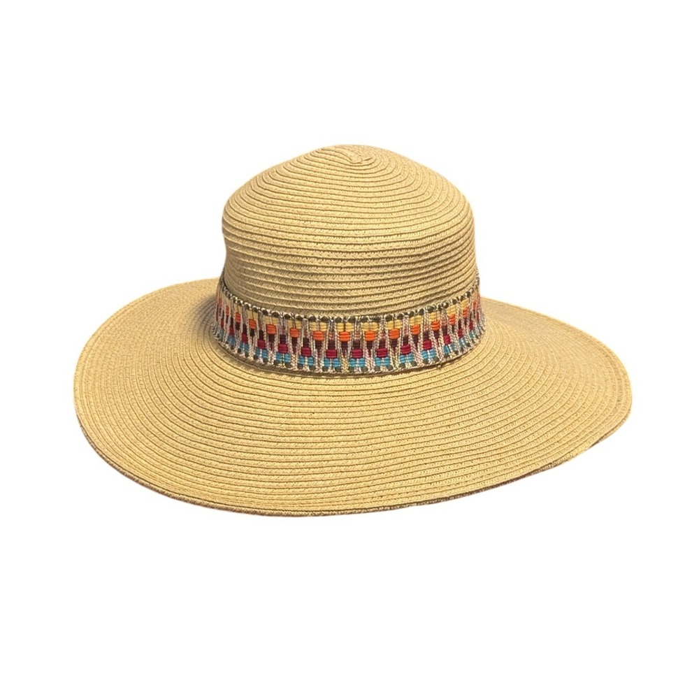 Packable Straw Sun Hat Boho Coastal Grandma Wide Brim Beach Vacation Sun‎ N Sand